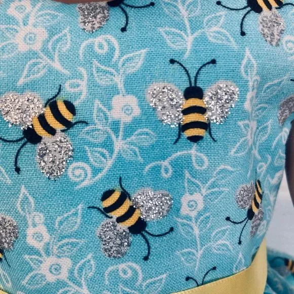 Doll Dress Set Blue Honey Bee Sparkle - Picture 5 of 5